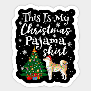 This is my Christmas Pajama Shirt Shiba Inu Lover Dog Sticker